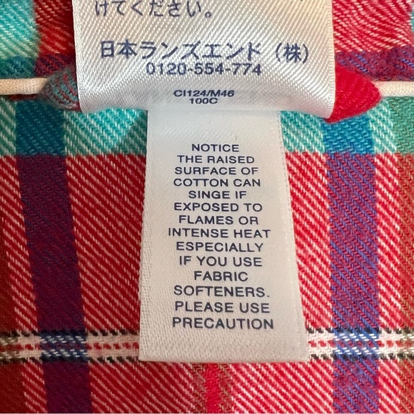 Lands’ End | Women’s Pajama Shirt, Rich Red Plaid Colorway, Size 2X- EUC - Picture 4 of 4